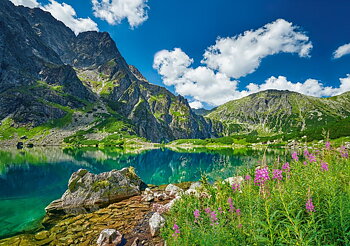Black Lake below Mount Rysy, Tatras, puslespil med 500 brikker ( B-54145)