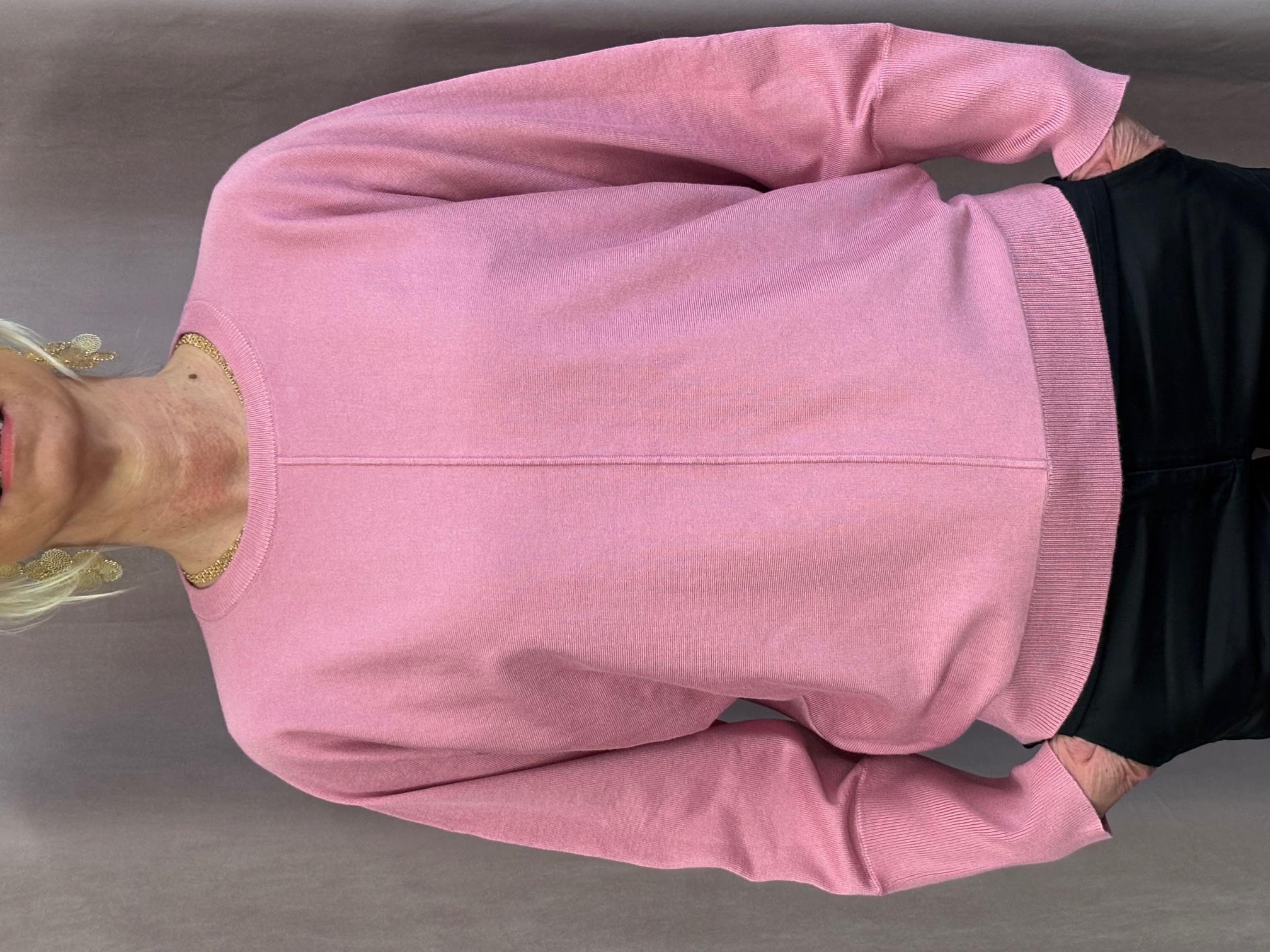 Rundhalsad Pullover - Rosa - Signature