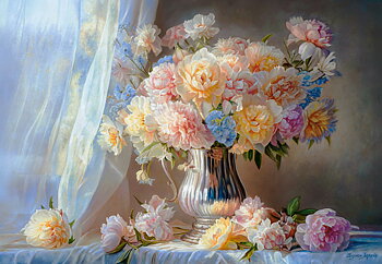 Pastel Peonies, 1500-bitarspussel, Art Collection (C-152278-2)
