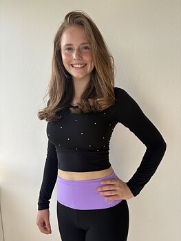 Byxor från Thuono med ljuslila dekor