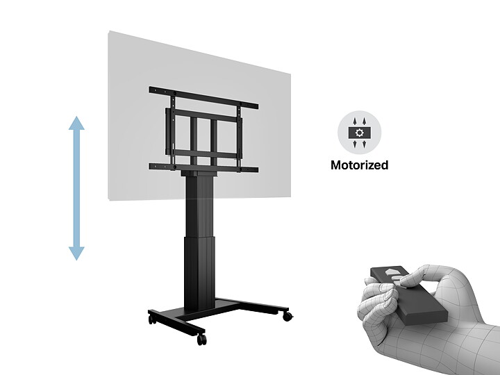 M Motorized Public Floorstand XL 160kg Black SD
