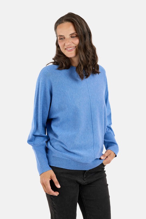 Rundhalsad Pullover - Blå - Signature