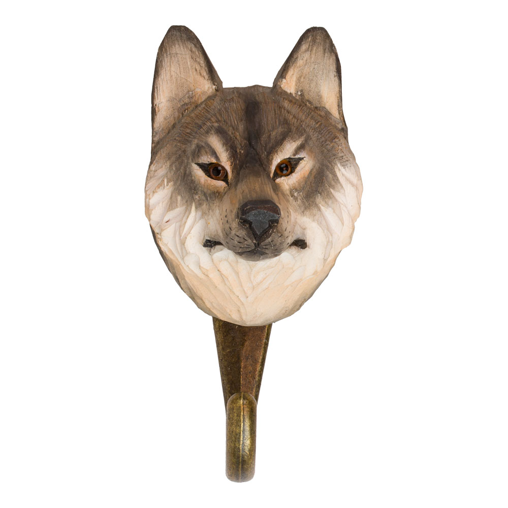 Hand-carved hook Grey Wolf - 4