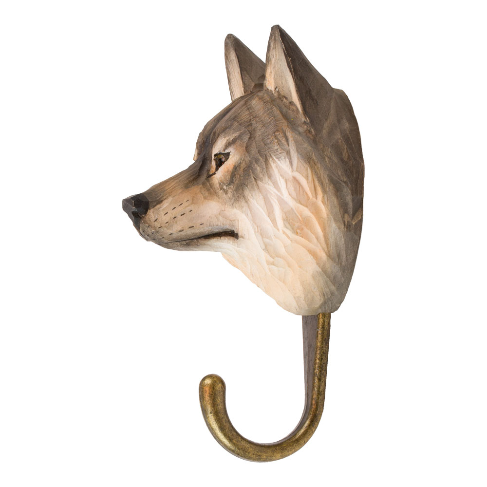 Hand-carved hook Grey Wolf - 3