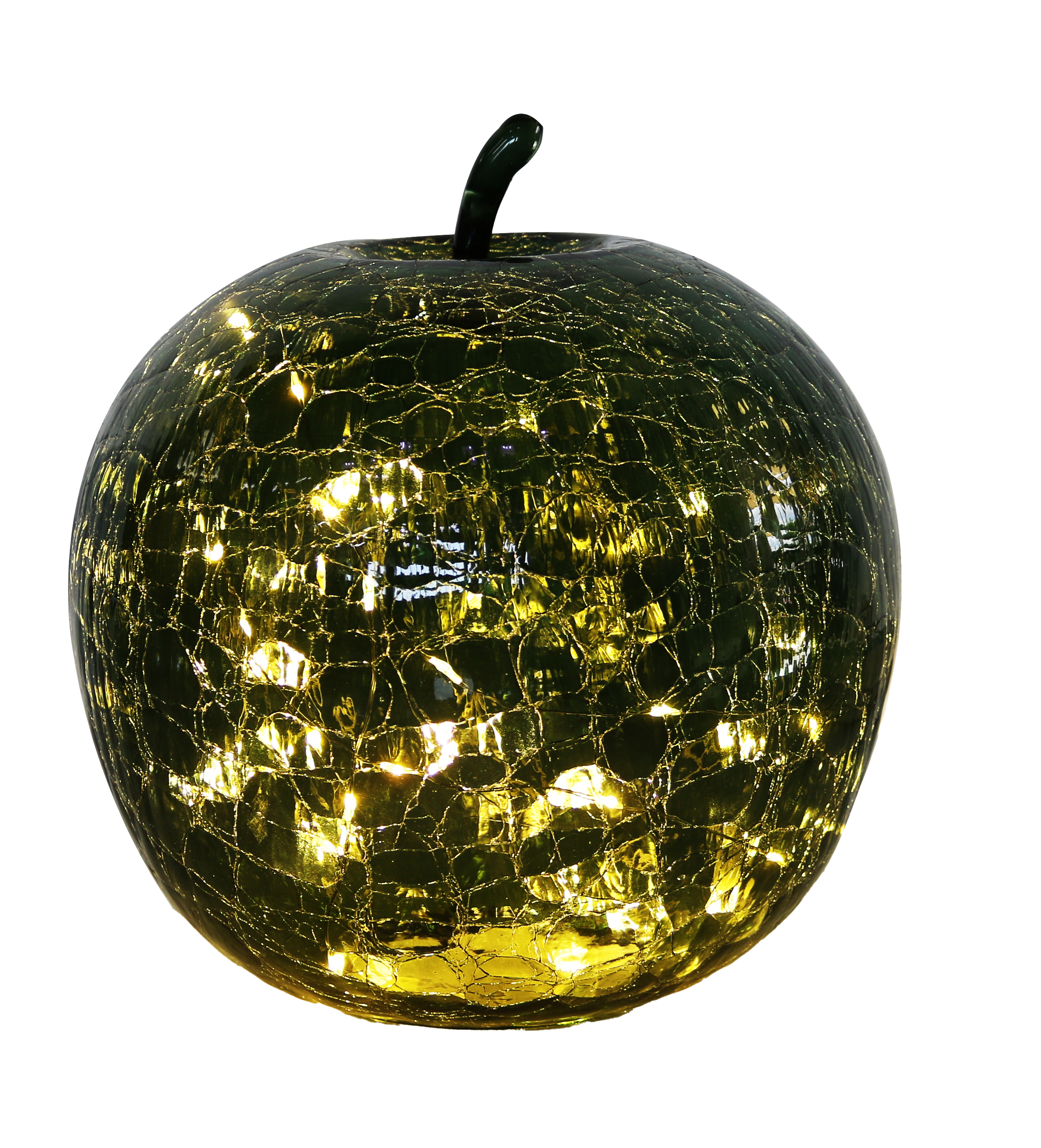 Äpple i grönt glas LED- belysning och timer 22 cm - 3