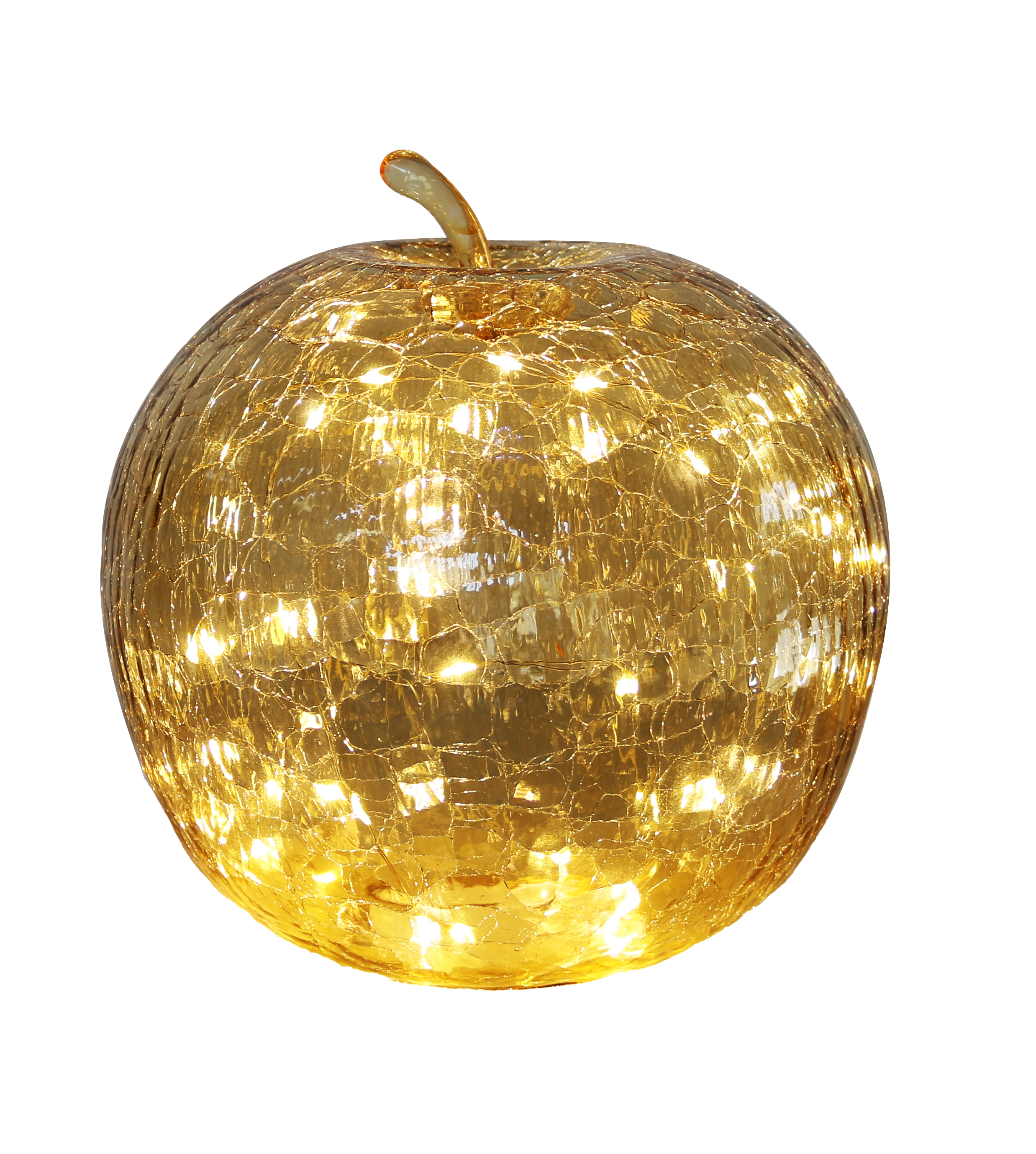 Äpple i beige glas LED- belysning och timer 22 cm - 3