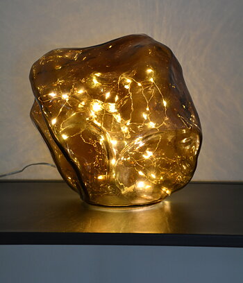 Sten i brunt glas LED- belysning och timer