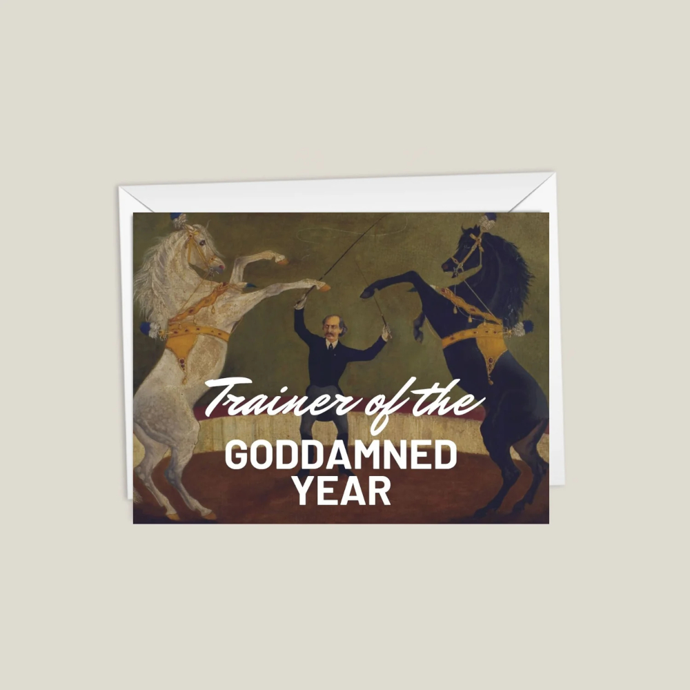 Kort Nimrod Paper Hästmotiv Trainer of the Goodamned Year