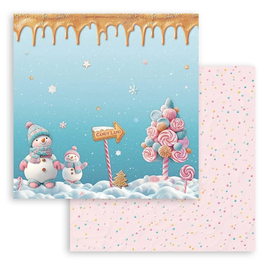 Stamperia Candy Christmas 12x12 Inch Paper Pack - 3