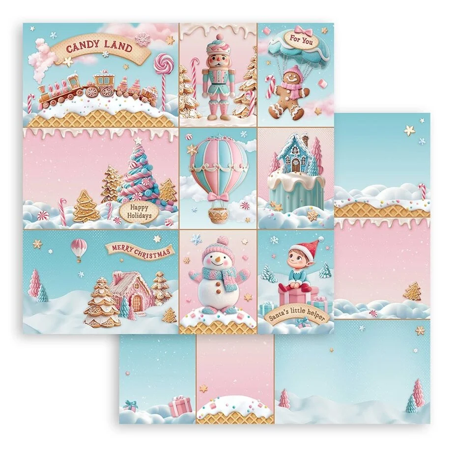 Stamperia Candy Christmas 12x12 Inch Paper Pack - 7