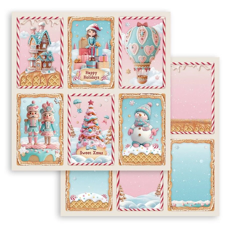 Stamperia Candy Christmas 12x12 Inch Paper Pack - 6