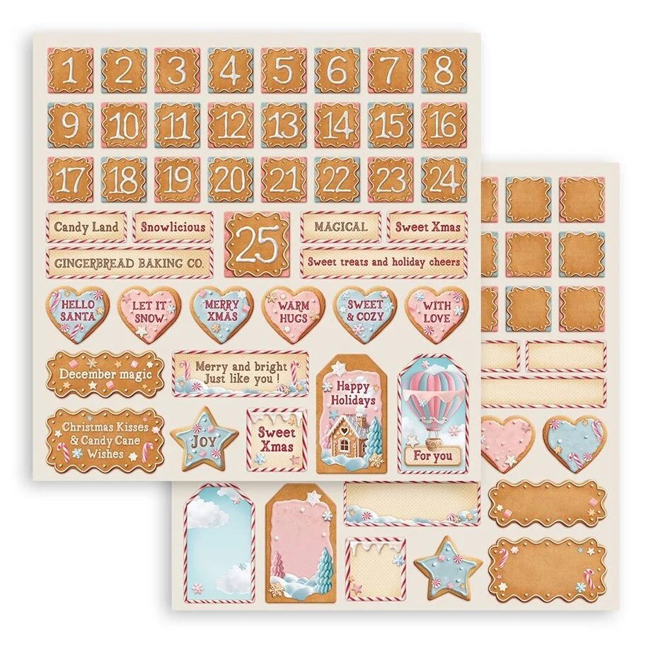 Stamperia Candy Christmas 12x12 Inch Paper Pack - 8