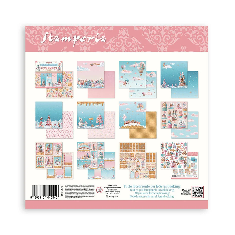 Stamperia Candy Christmas 12x12 Inch Paper Pack - 10