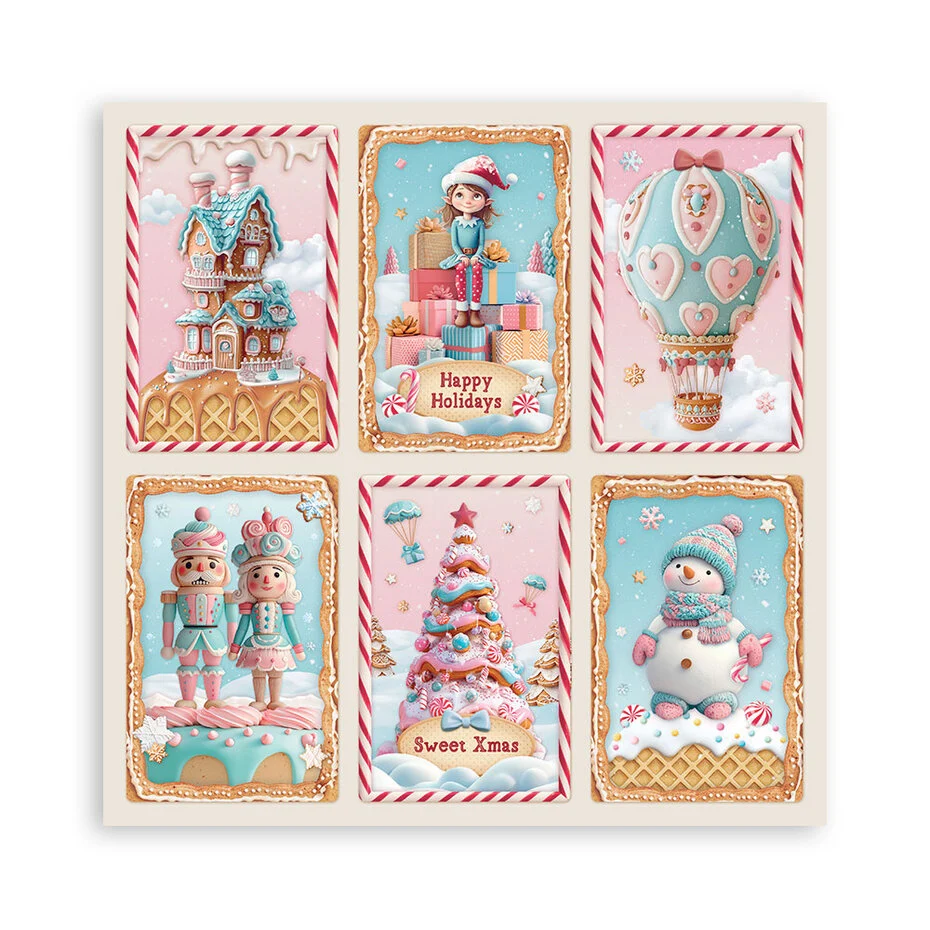 Stamperia Candy Christmas 8x8 Inch Paper Pack Maxi (Single Face) - 3