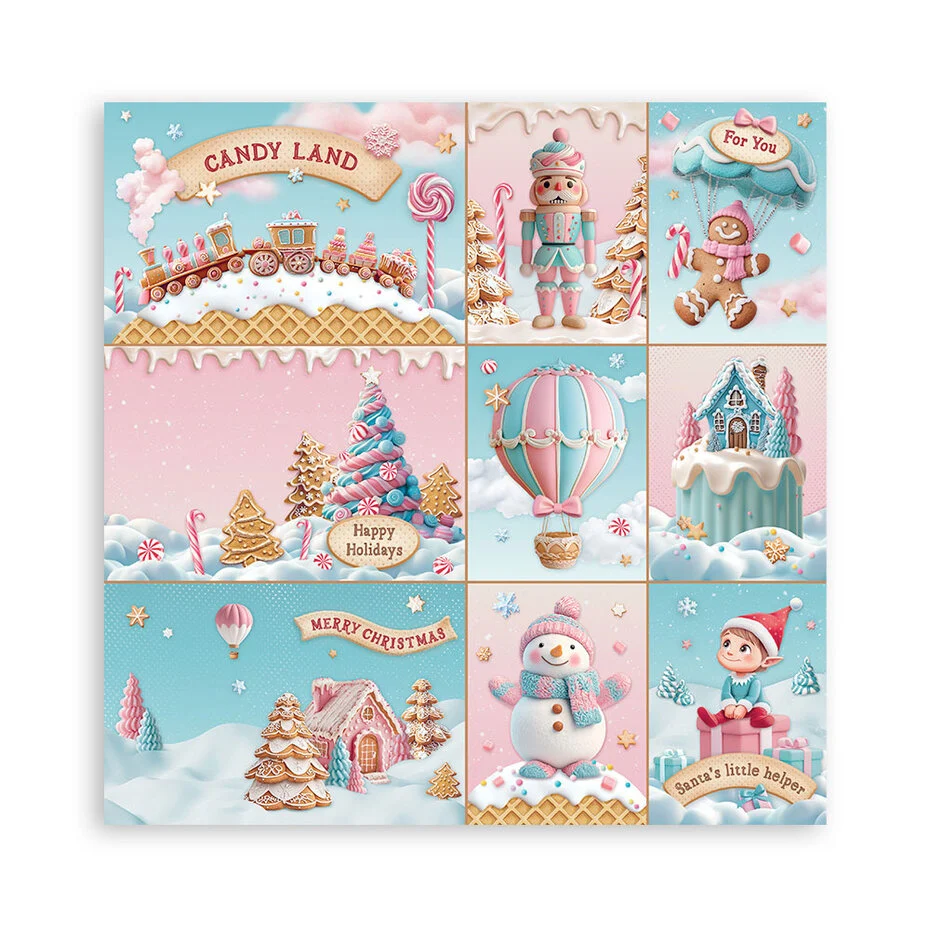 Stamperia Candy Christmas 8x8 Inch Paper Pack Maxi (Single Face) - 5