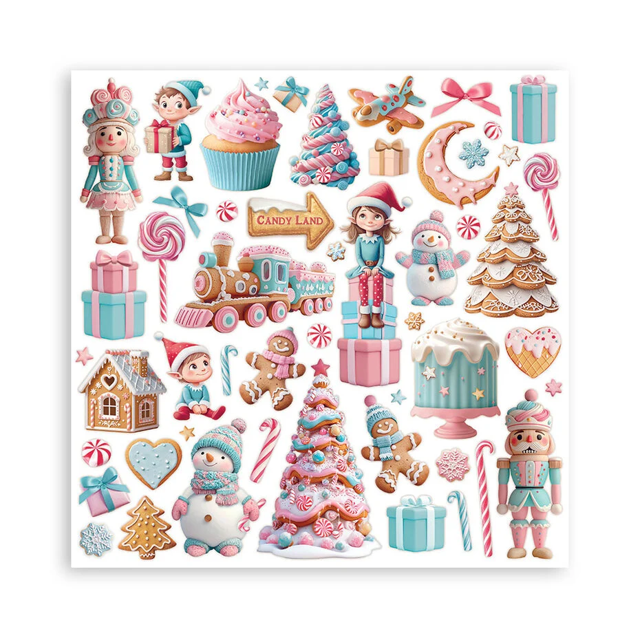 Stamperia Candy Christmas 8x8 Inch Paper Pack Maxi (Single Face) - 8