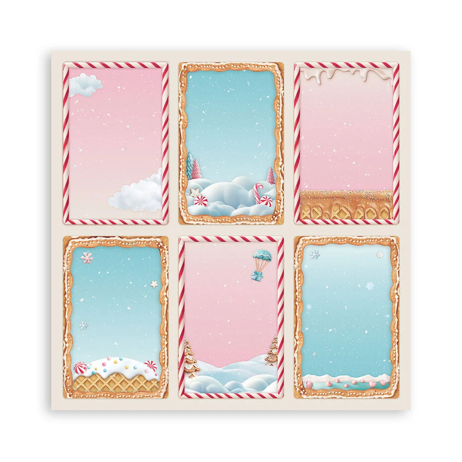 Stamperia Candy Christmas 8x8 Inch Paper Pack Maxi (Single Face) - 4