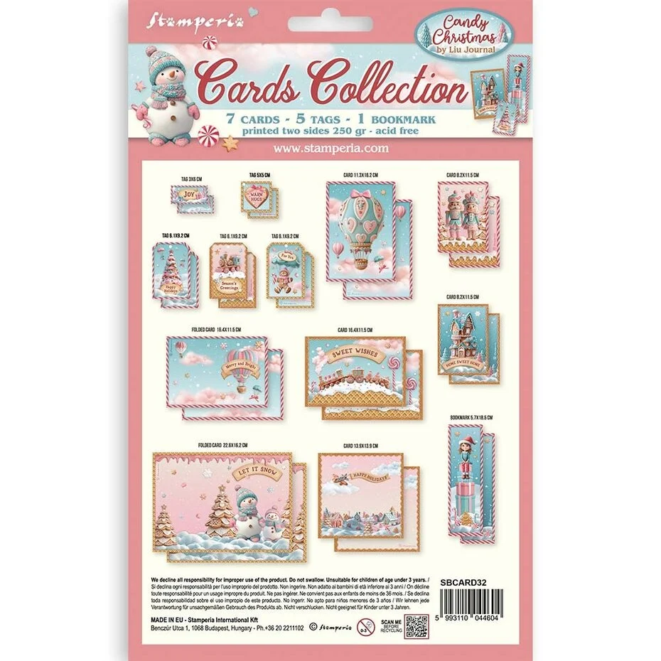 Stamperia Candy Christmas Cards Collection - 2