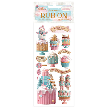 Stamperia Candy Christmas Rub-on 4x8,5 Inch Cakes
