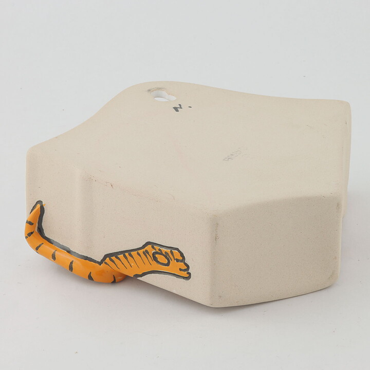Fifalla Luna Langelund (1980s) Orange Cat Wall Container 16 cm