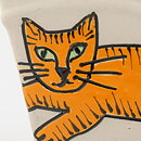 Fifalla Luna Langelund (1980s) Orange Cat Wall Container 16 cm
