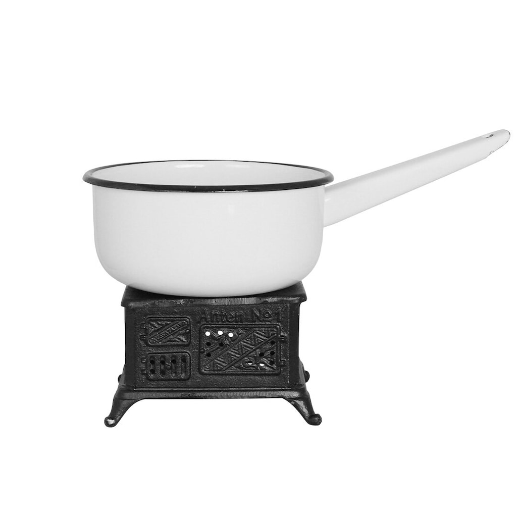 Small Kitchen Stove/Candle Holder for Tealights Black Cast Iron - 5