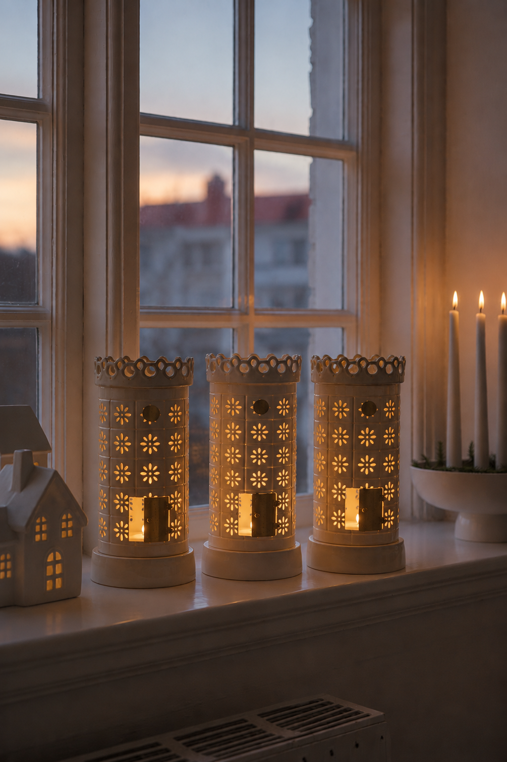 Tealight holder - Lantern - Candlestick - Tiled stove White - 12