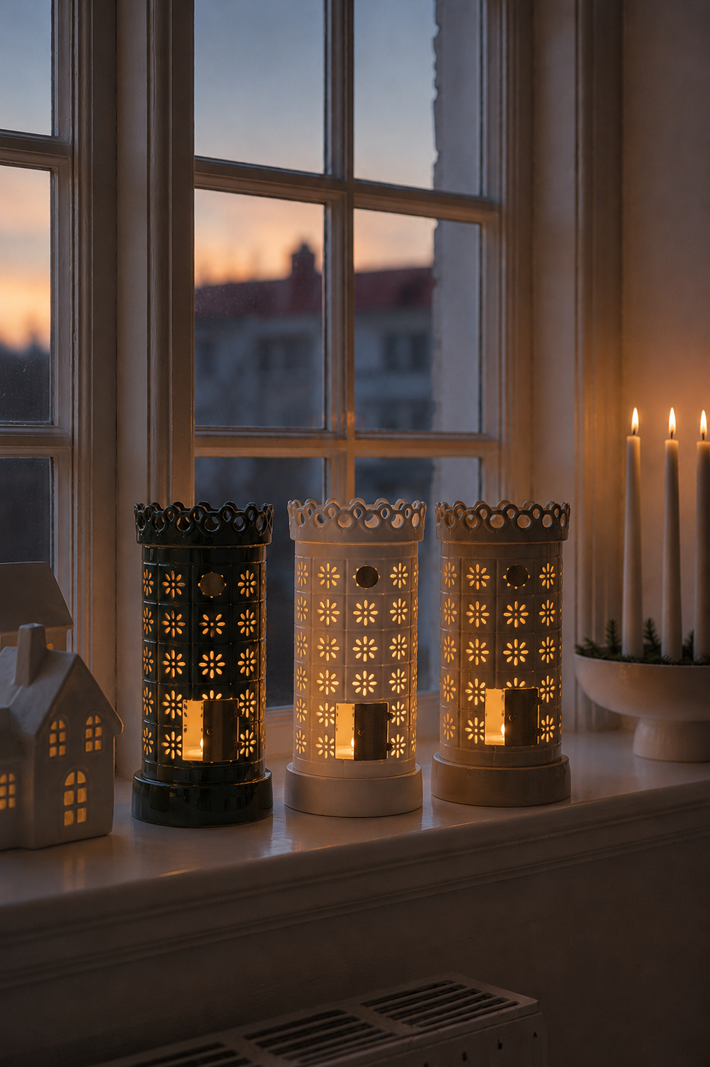 Tealight holder - Lantern - Candlestick - Tiled stove White - 14