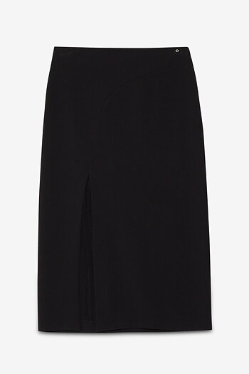 OttodÁme - Midi Skirt With Slit Black