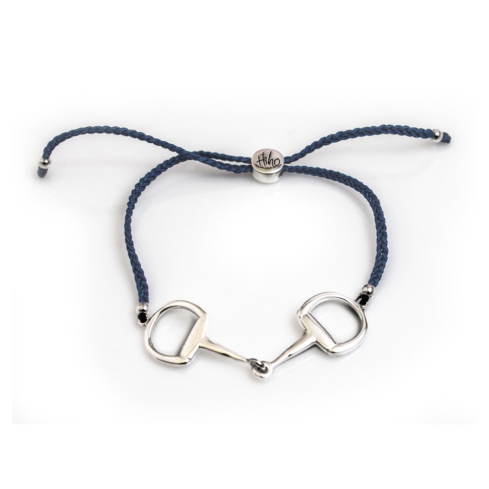 Friendship Bracelet HiHo Snaffle Bit Sterling Silver Navy