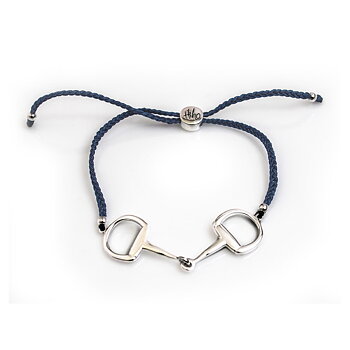 Friendship Bracelet HiHo Snaffle Bit Sterling Silver Navy