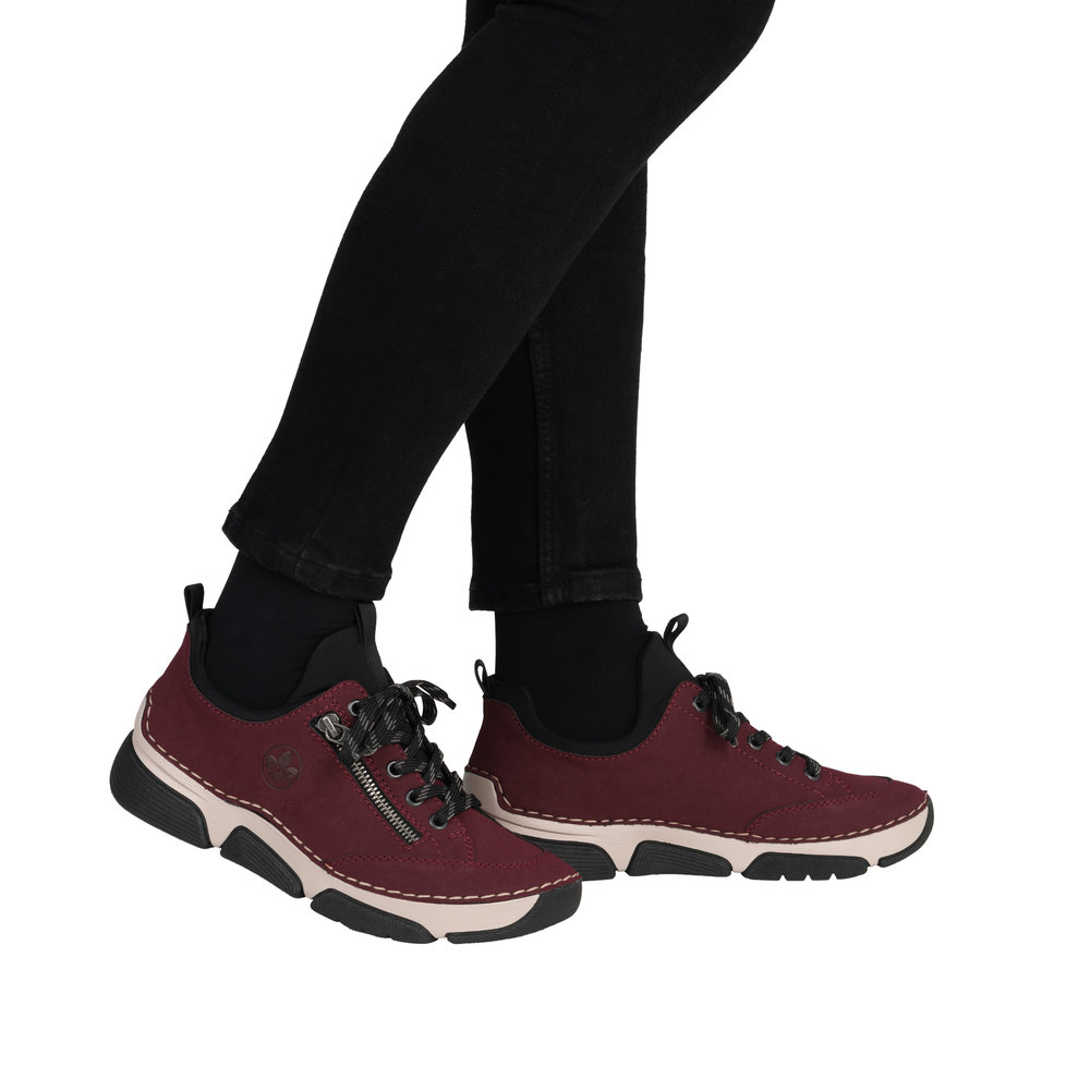 Rieker Damsneakers Resårovandel Bordo - 9