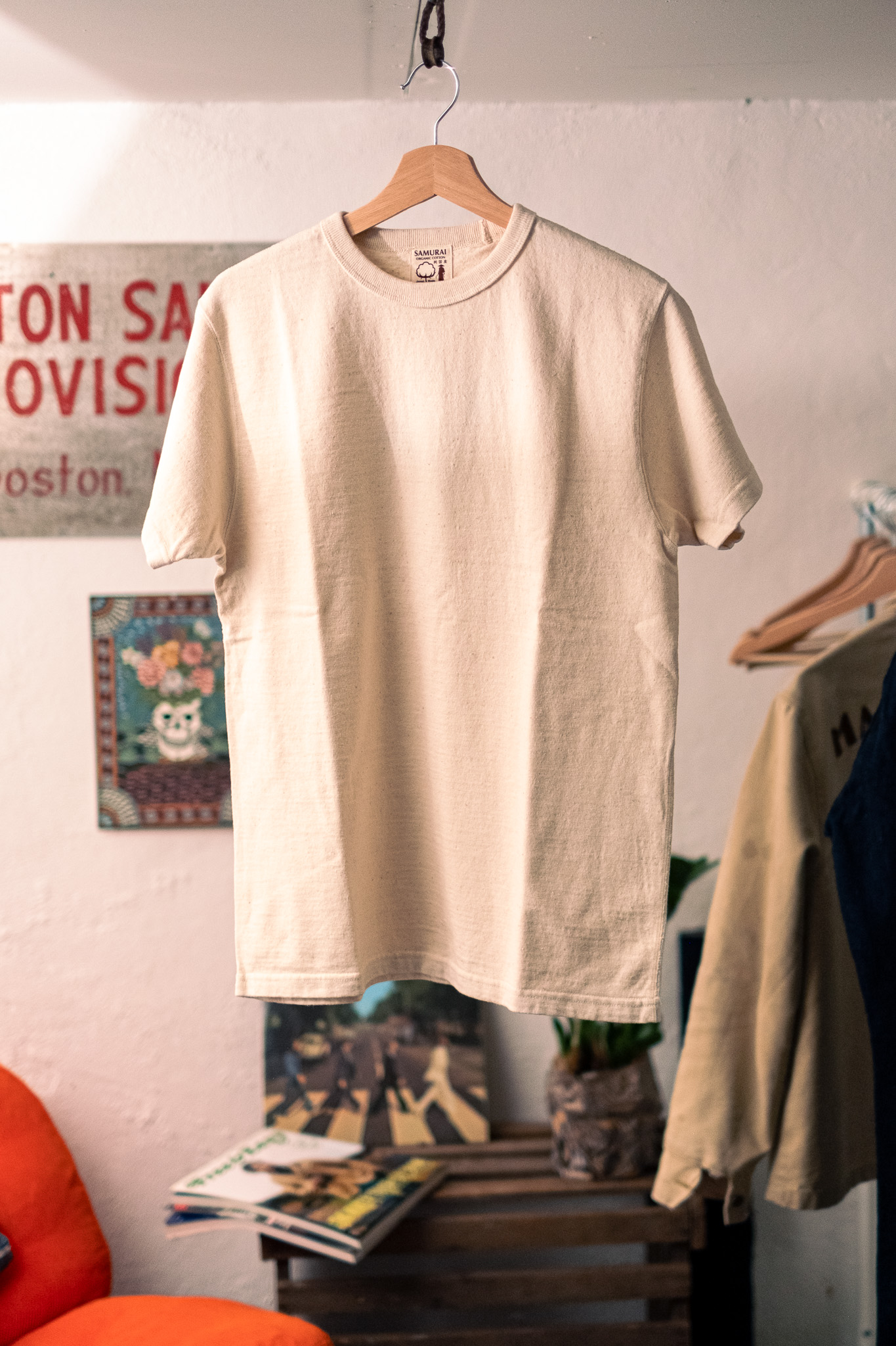 Samurai Jeans - Japanese Cotton Crew T-Shirt Natural