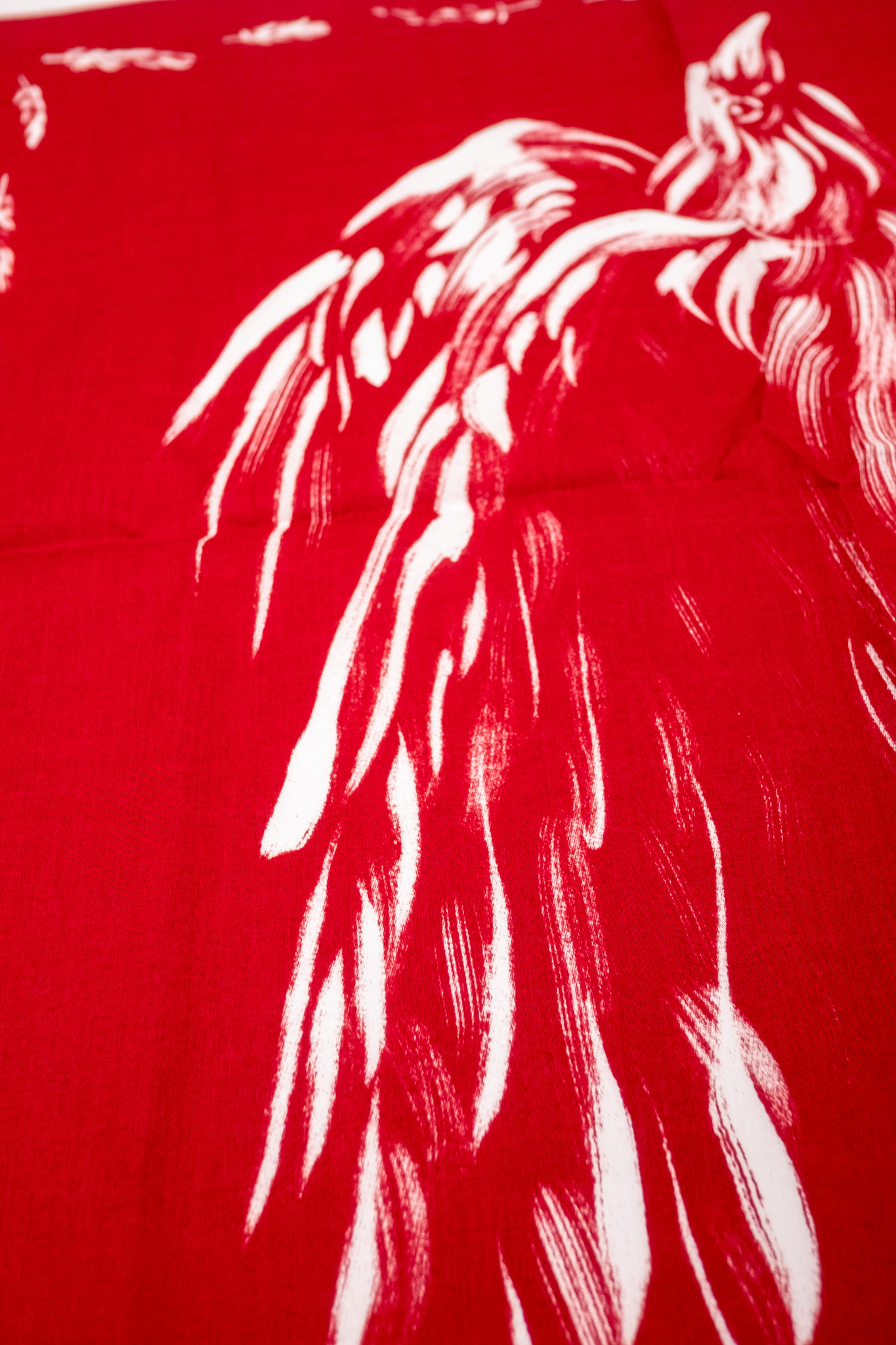 Samurai Jeans - Yatagarasu Crow Pattern Bandana Red - 4