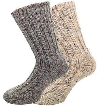 Avignon Raggsocka  100% Ull 2-Pack grå/Beige