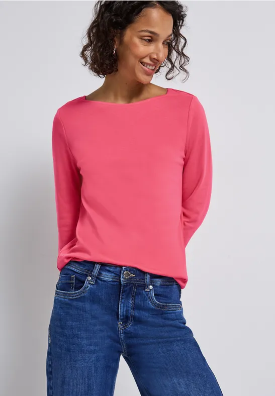 Basic top med Båtringning Almond Coral - 6