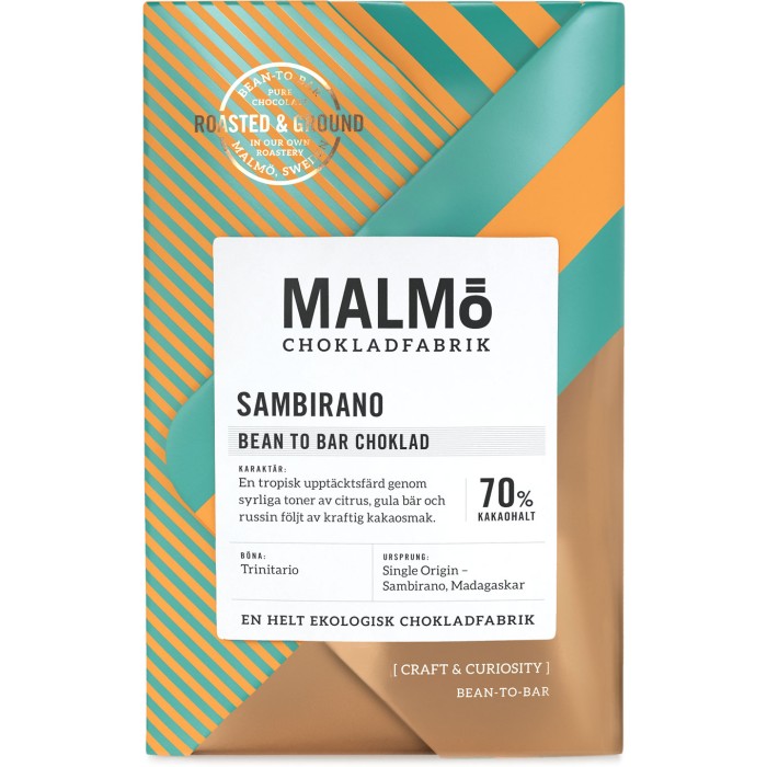  Malmö Chokladfabrik Craft Sambirano 70%  Ekologisk, 58 g