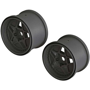 ARRMA 1/10 MT Front/Rear 3.8 Wheels, 17mm Hex, Black (2)