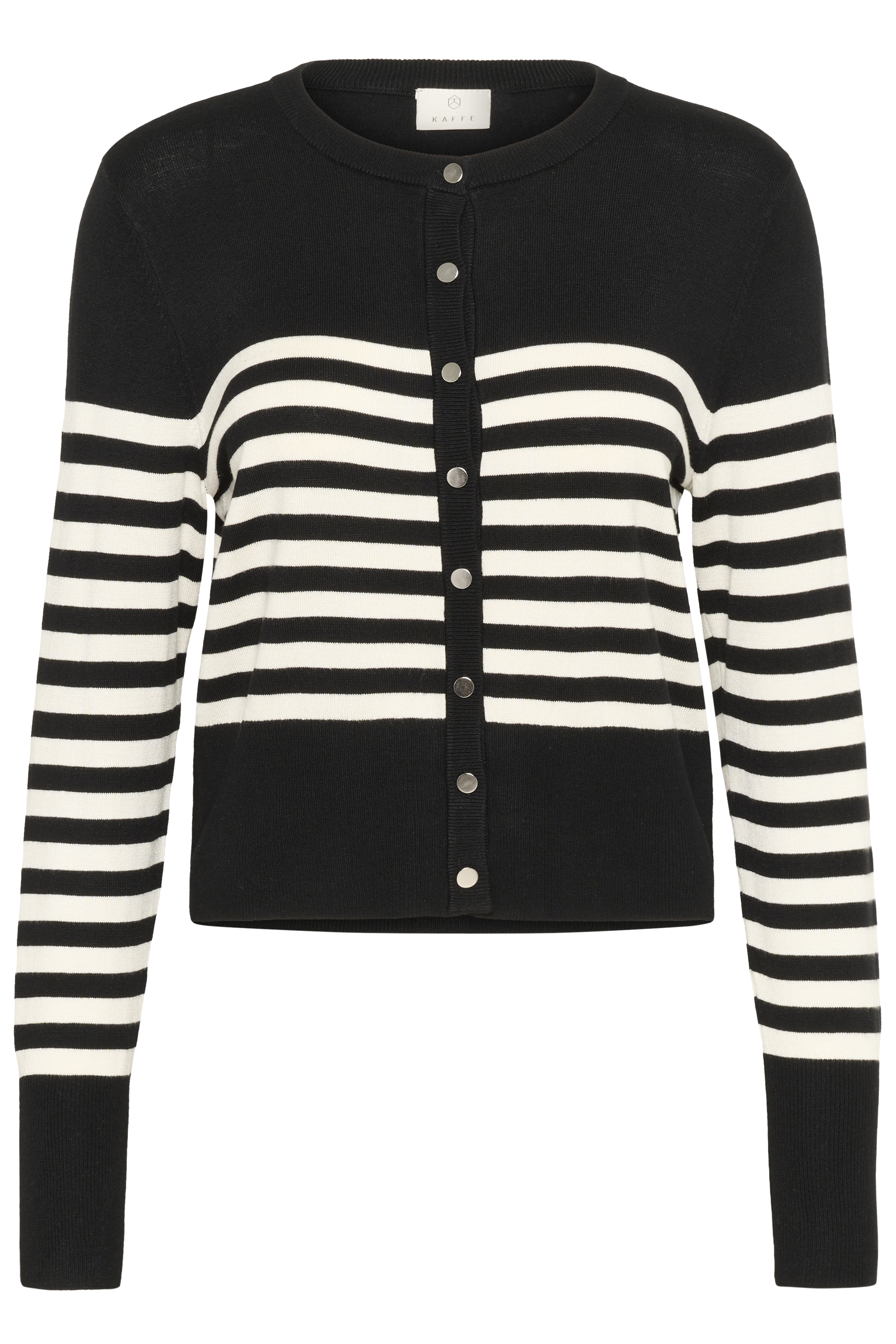 KAlizza Cardigan Black/Turtledove Randig kort kofta - 6