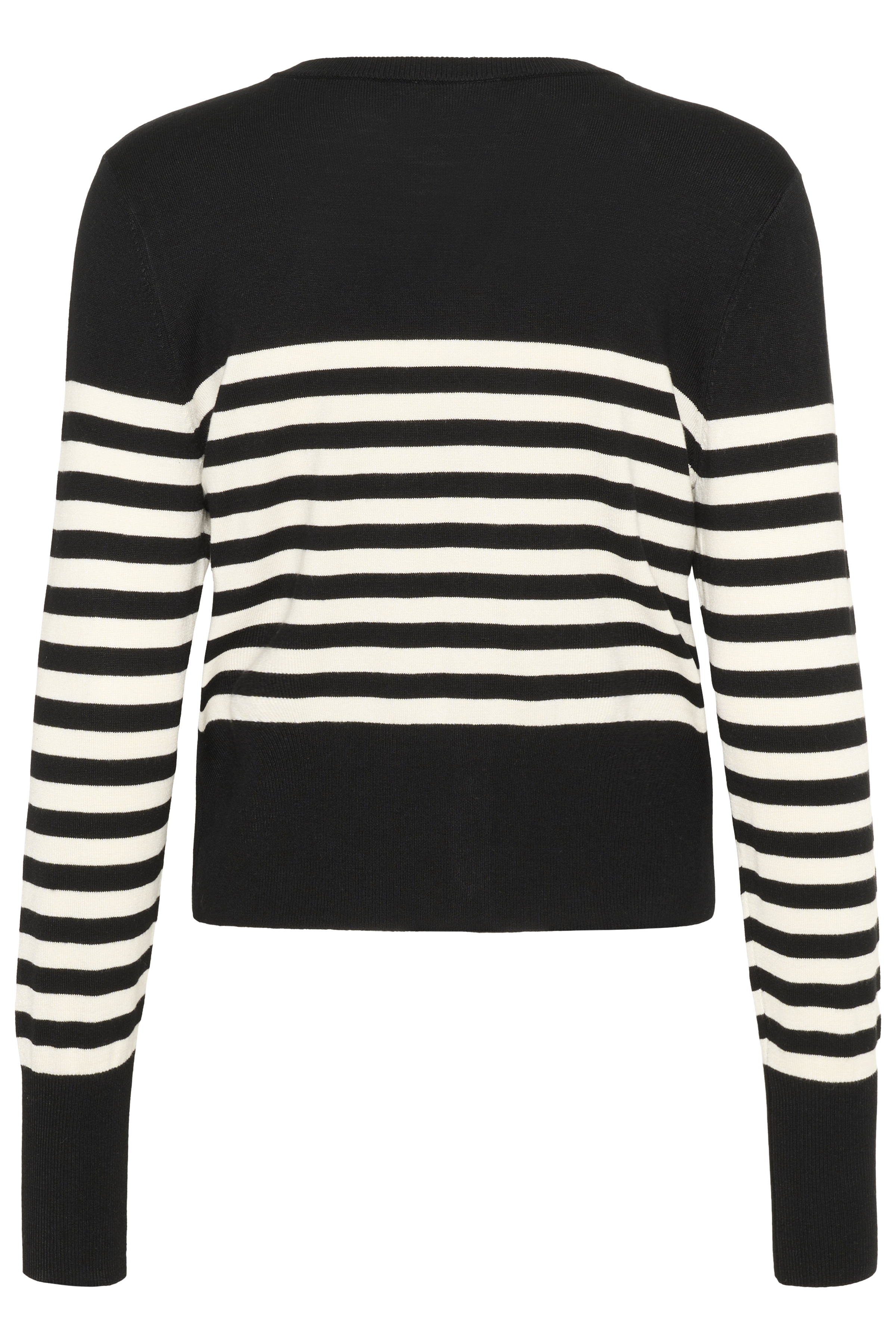 KAlizza Cardigan Black/Turtledove Randig kort kofta - 5