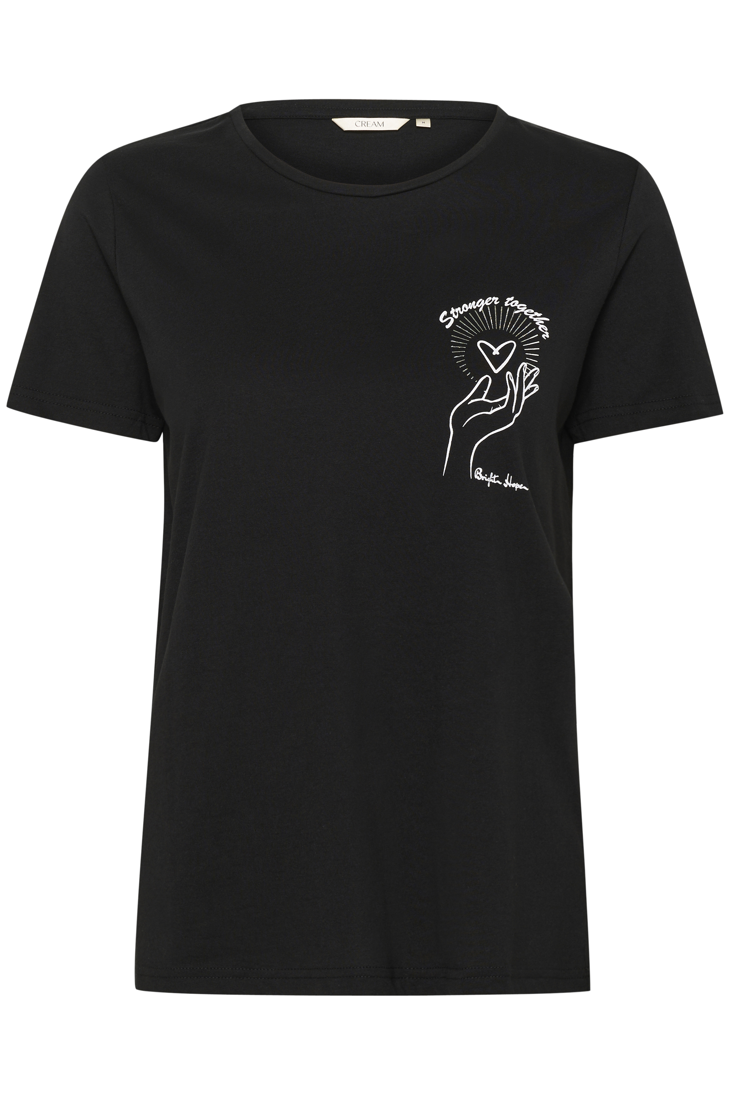 CRUmra T-shirt Black with white heart hand - 5