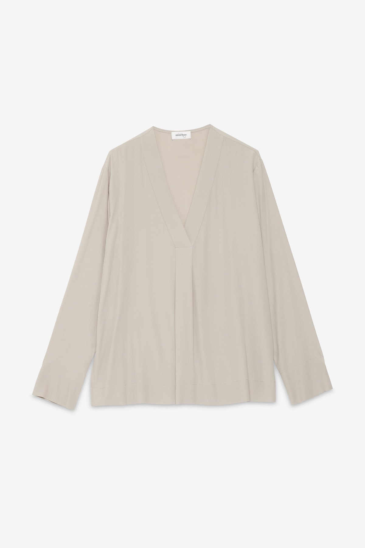 OttodÁme - Flowy Blouse With a V Neck Salvia - 4