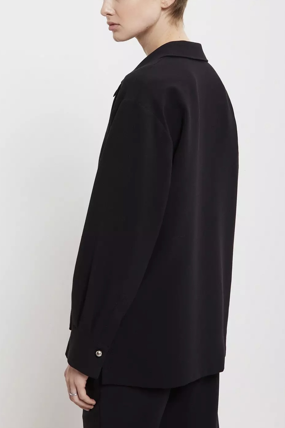 OttodÁme - Blouse With Polo Neck Black - 2