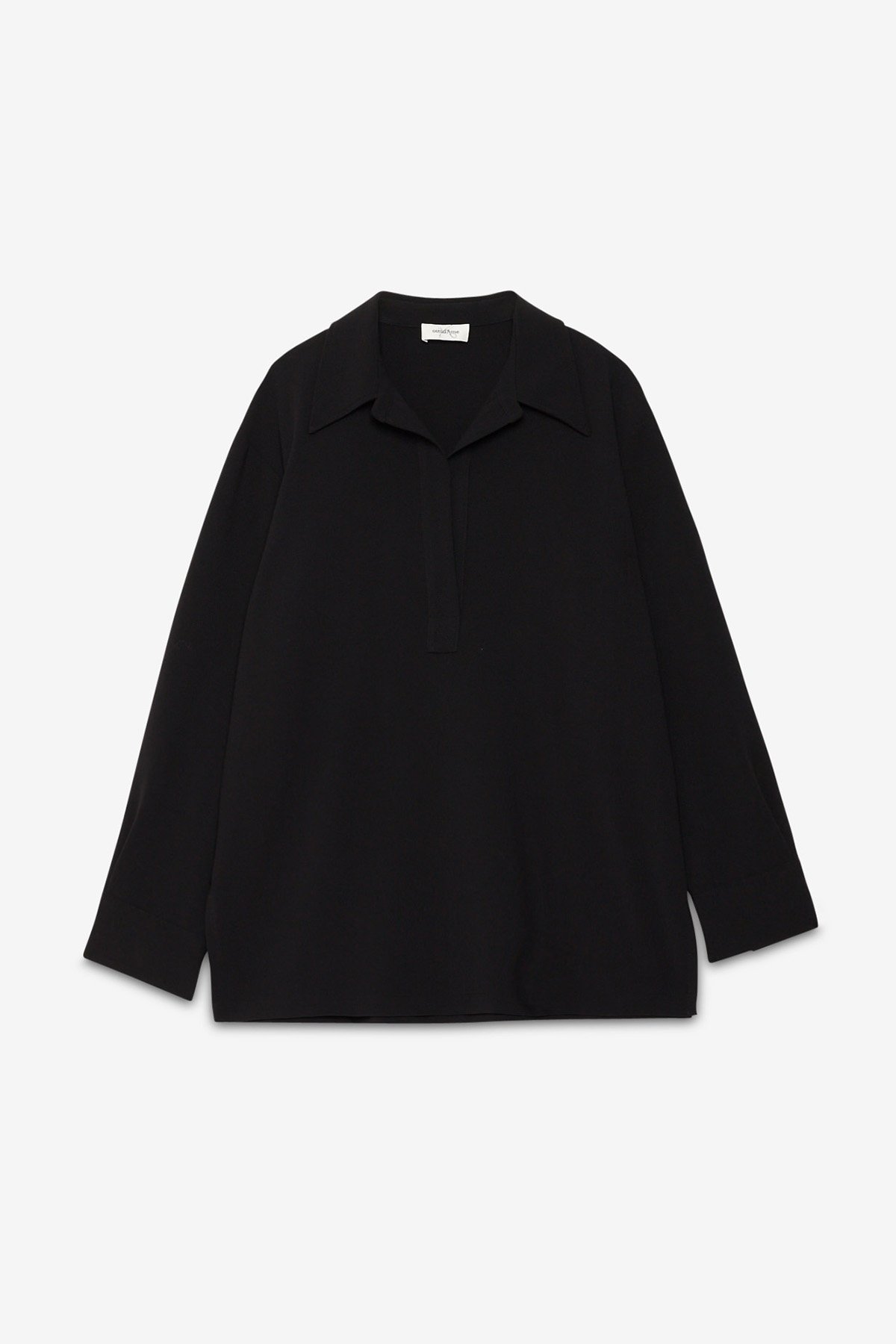 OttodÁme - Blouse With Polo Neck Black - 4