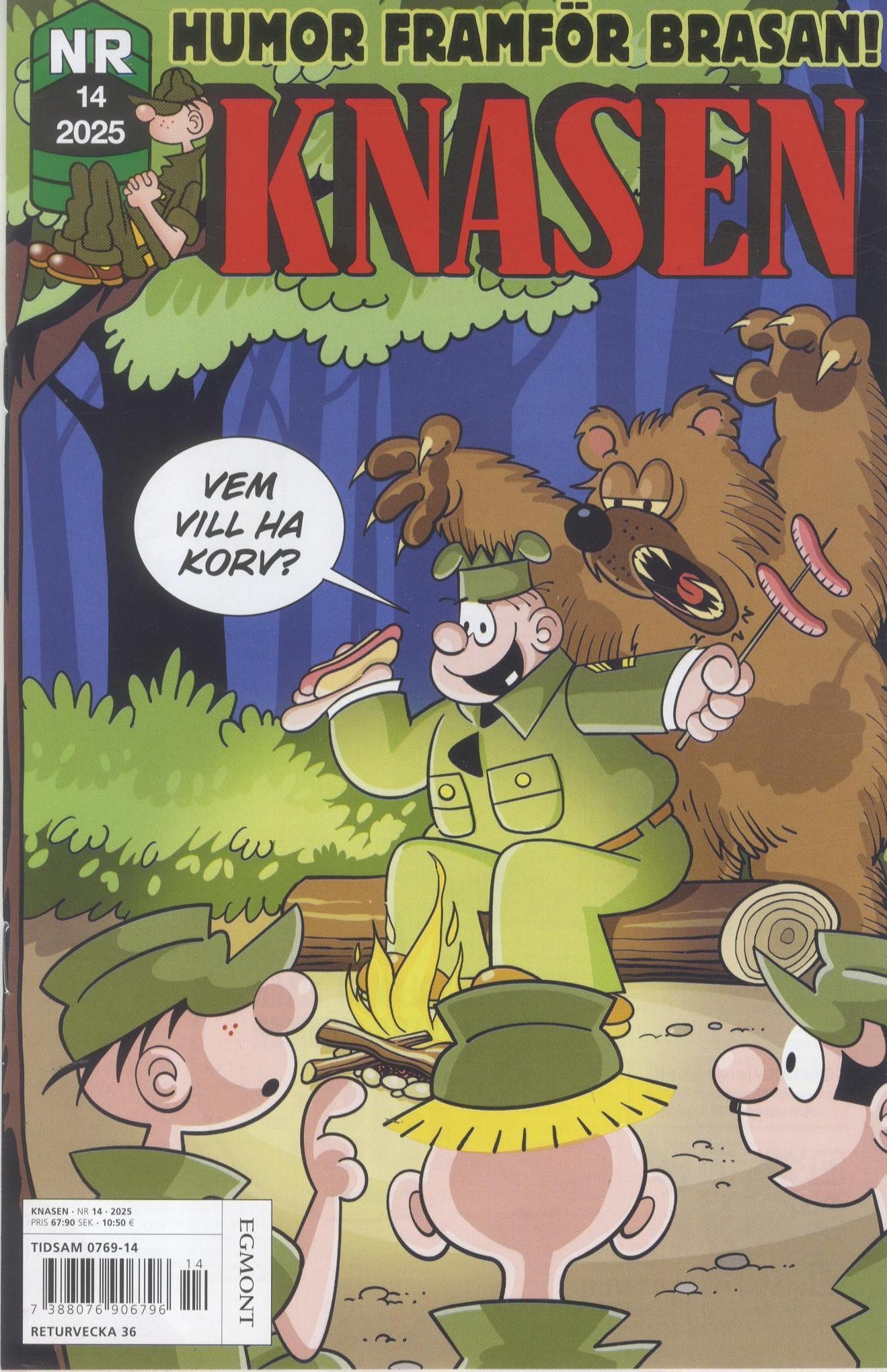 Knasen nr 14 2025, Humor framför brasan!
