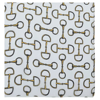 Scarf AWST Intl Vintage Snaffle Bits White