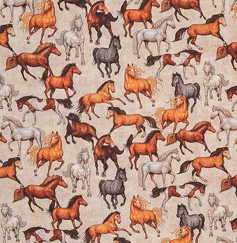 Hästar Poplin