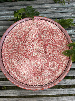 Florencia serveringsfat ljusröd