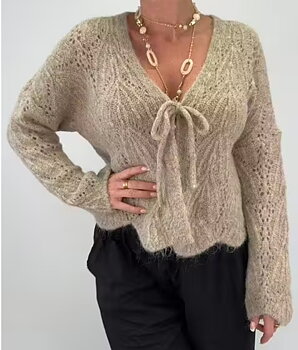 Gemini- Stickad kofta Eira beige