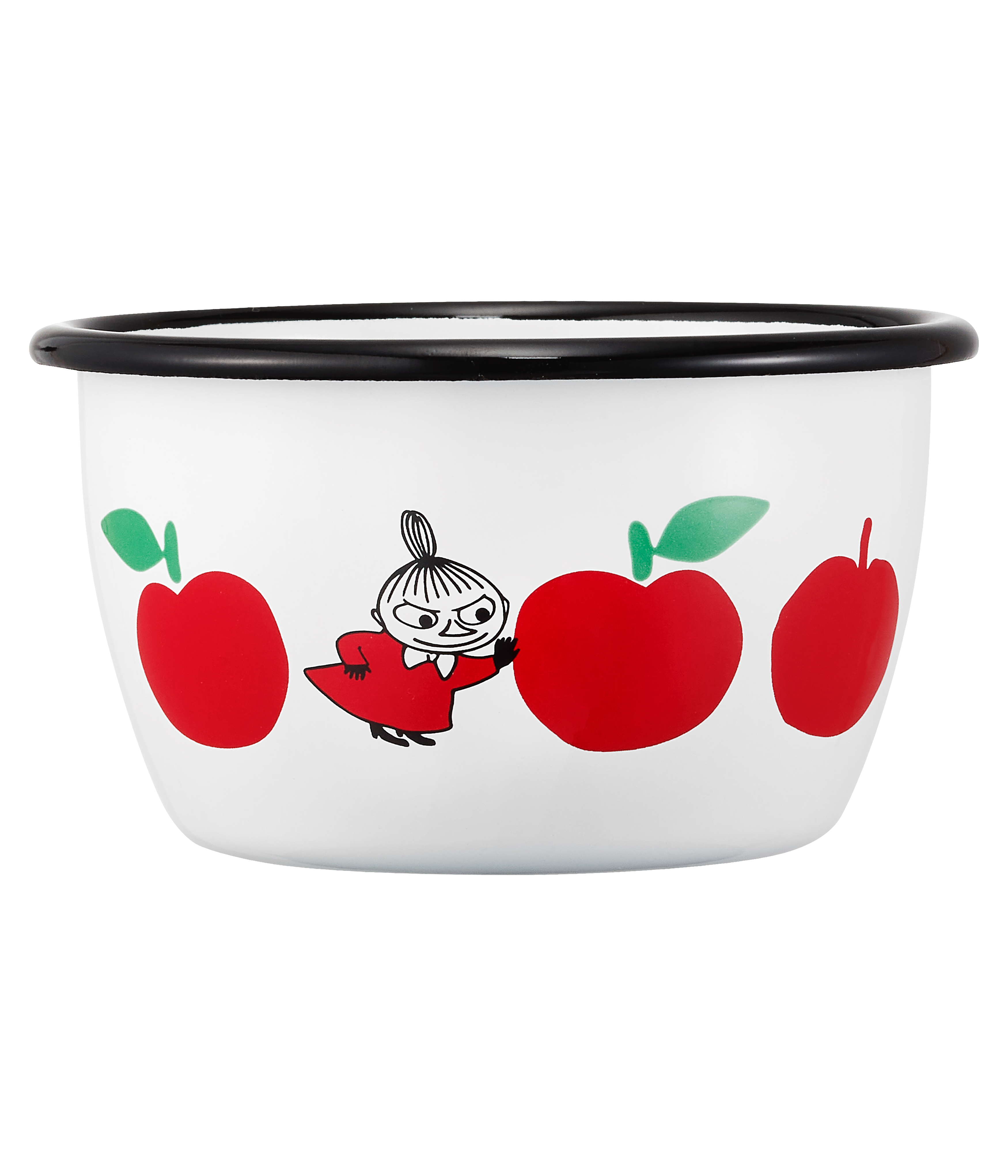 Moomin Enamel Bowl 3 dl - Joyfull Apples Red